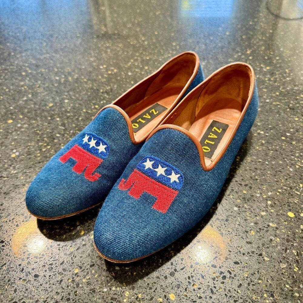 Zalo Republican GOP Slip On Flats. Size 7.